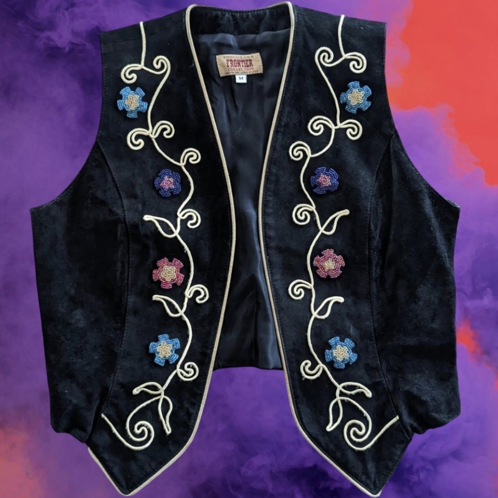Vintage Suede Embroidered Vest